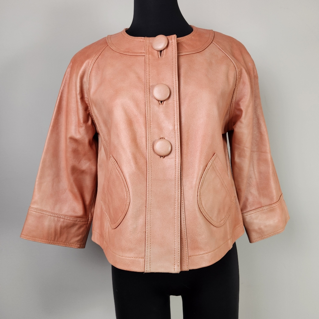 Chico's Pavia Shrimp Leather Jacket